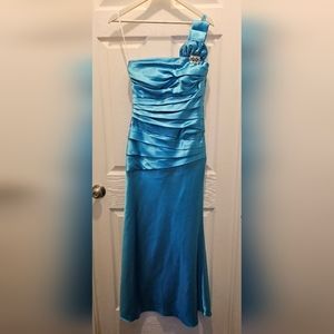 Cindy Single Strap Faux Satin Prom-Formal Dress